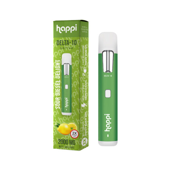 Weed Pen – Sour Diesel Delight D10 Disposable Vape Pen – 2ML by Happi